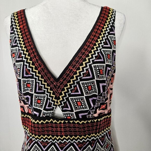 Akemi + Kin Anthtropologie Dress Size 12 Geometric Embroidered Column Sleeveless - Picture 3 of 13